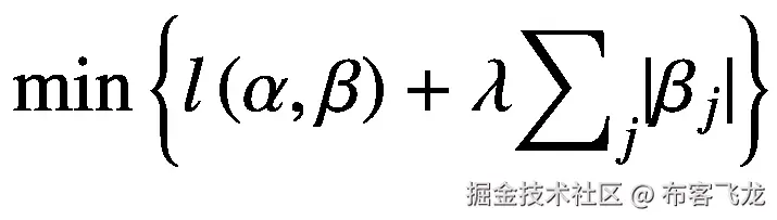 \min \left\{l\left(\alpha, \beta \right)+\lambda {\sum}_j|{\beta}_j|\right\}