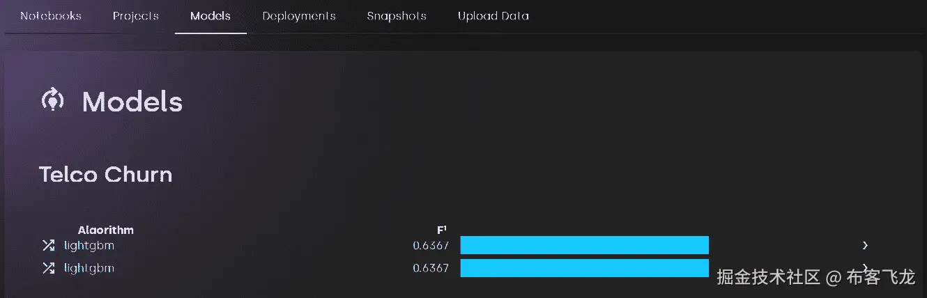 图 10.3 – 显示已训练模型列表的 PostgresML 仪表板