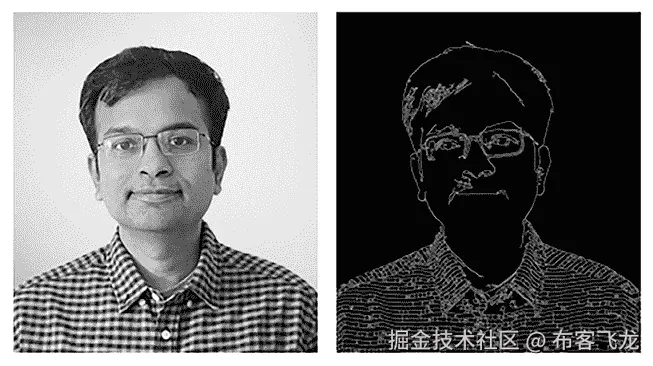 戴眼镜的人和一个人的图片 自动生成的描述