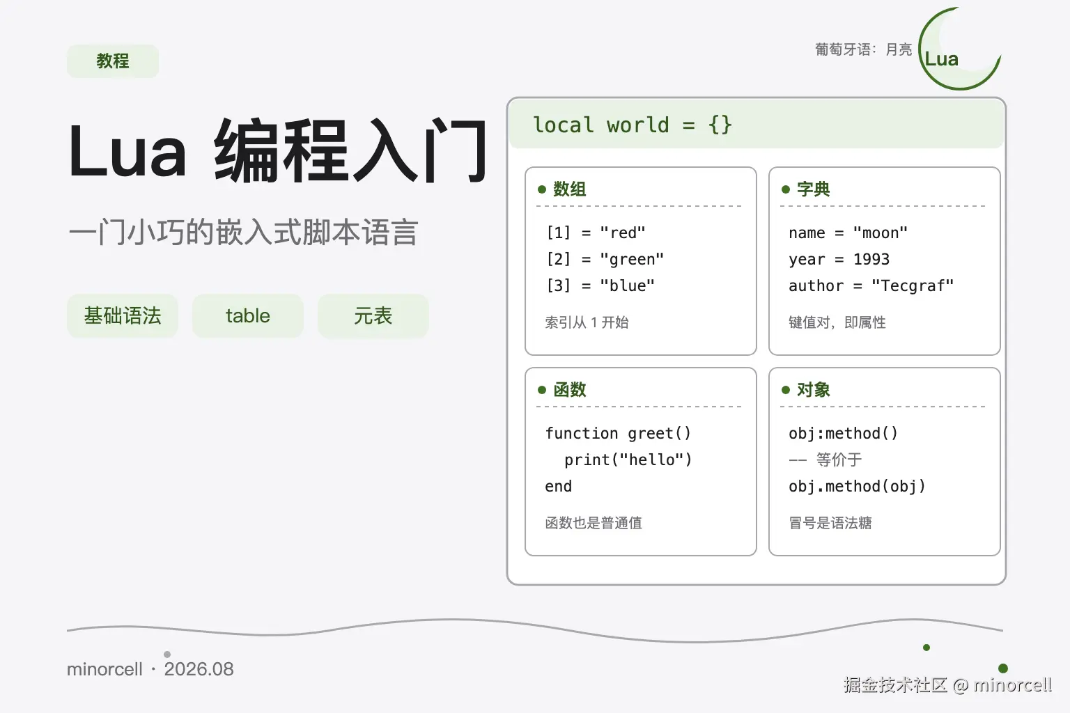Lua 编程入门：从基础语法到元表