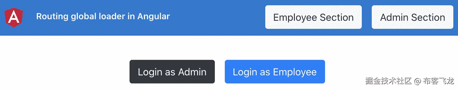 图 7.9 - routing-global-loader 应用程序正在 http://localhost:4200 上运行