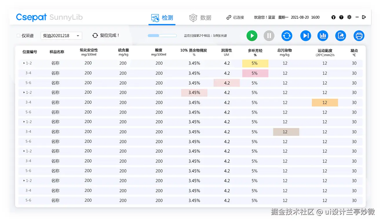 油气检测软件UI界面设计