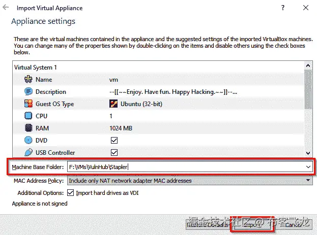 图 10.3 – VirtualBox 导入向导    
