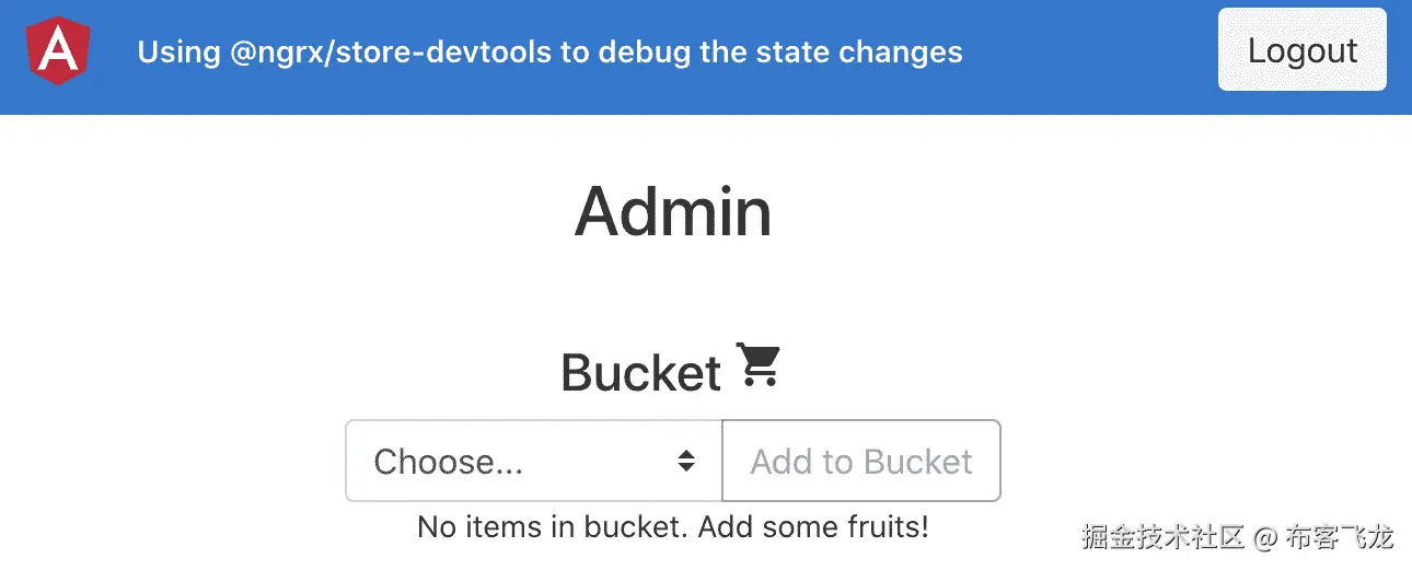 图 6.4 - 在 http://localhost:4200 上运行的使用 ngrx-store-devtools 应用程序