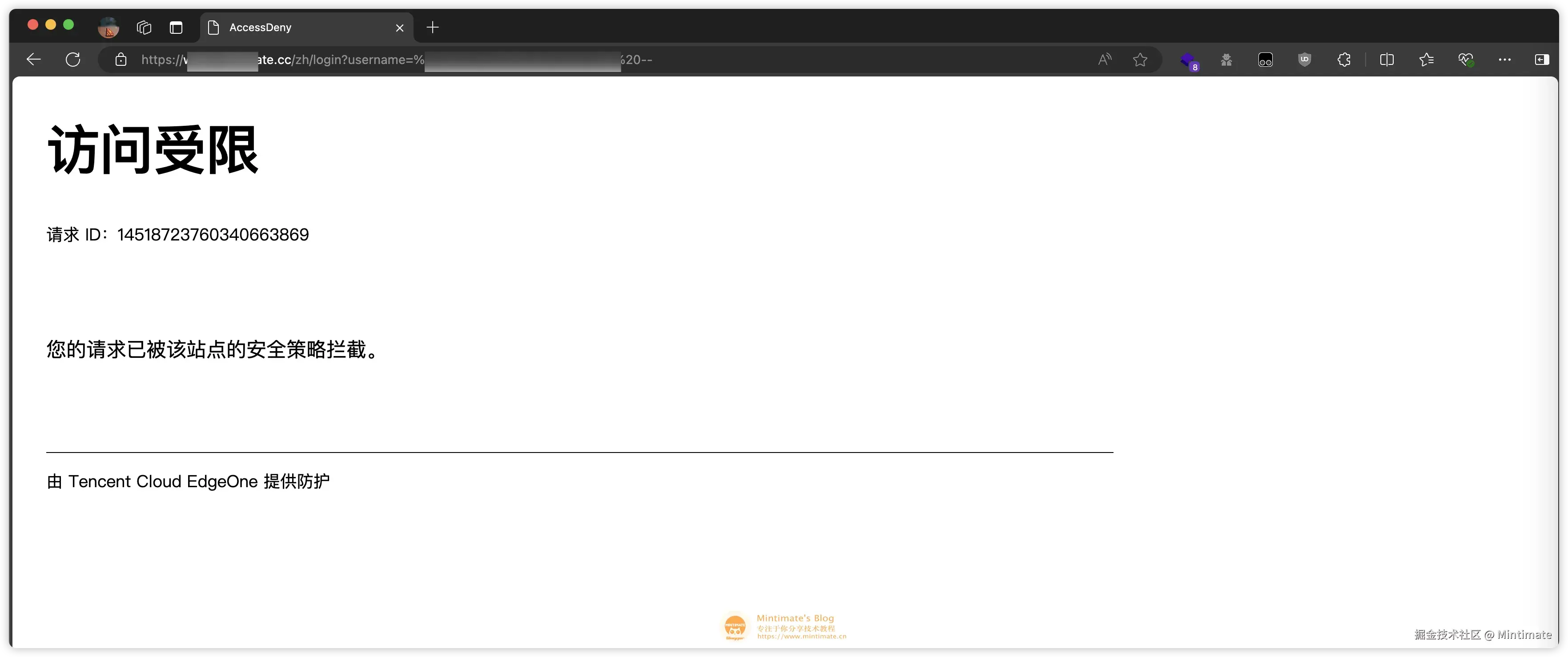 EdgeOne拦截成功（浏览器）
