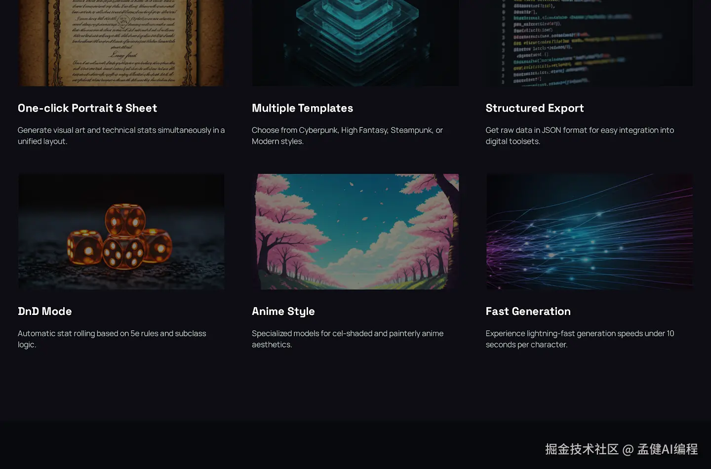 Features Grid：6 大功能展示