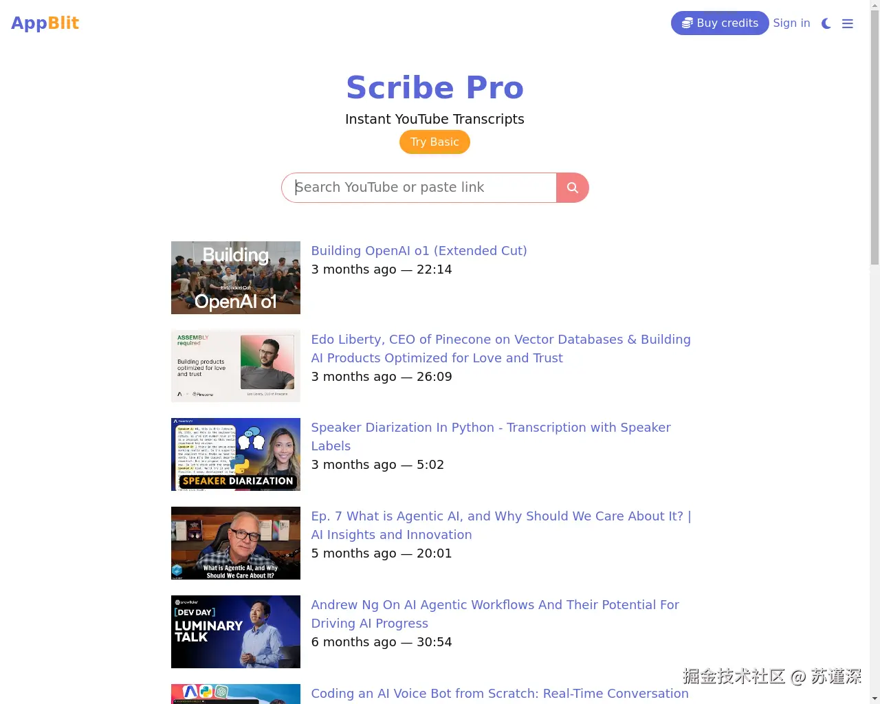 Show HN: Scribe Pro = LLM 驱动的 YouTube 字幕纠正工具 - 项目截图