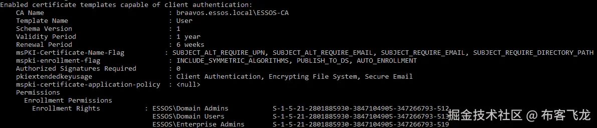 图 8.9 – Certify 找到了客户端身份验证证书模板