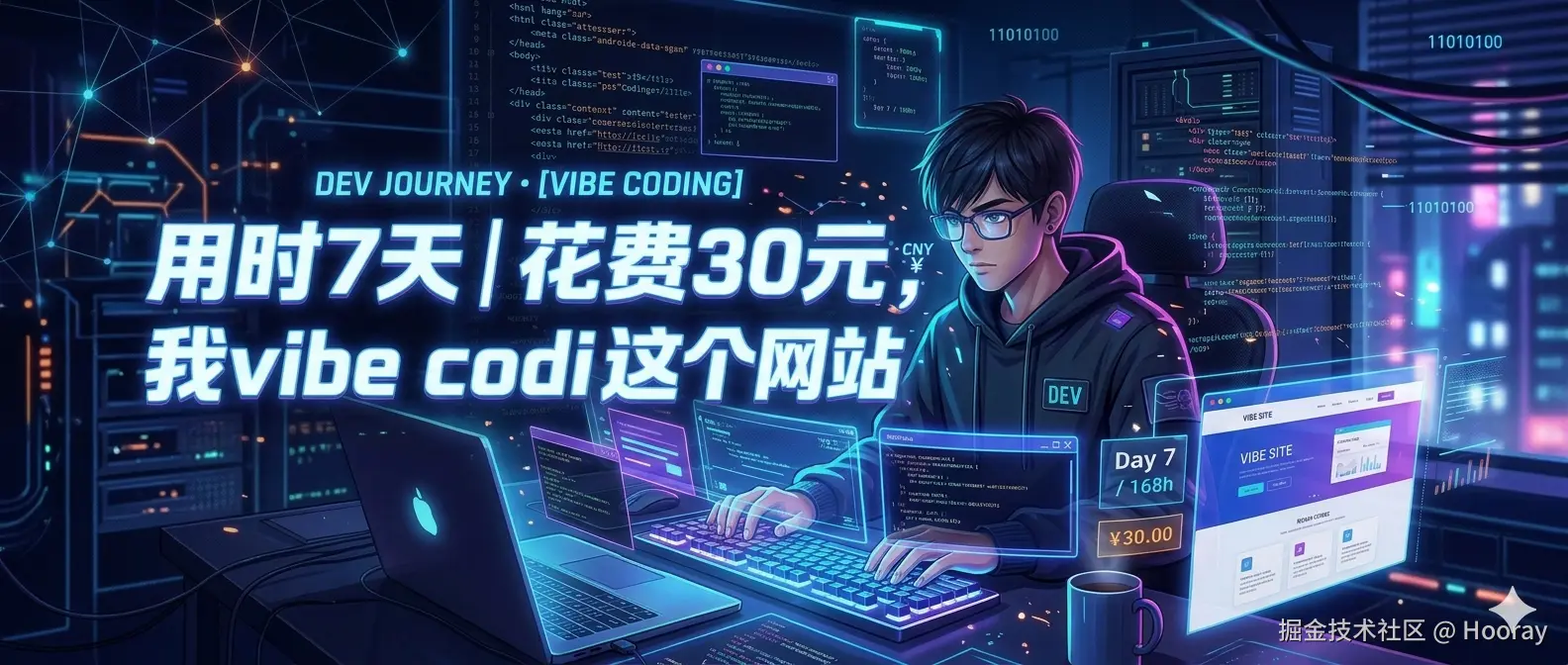 用时7天，花费30元，我vibe coding这个网站