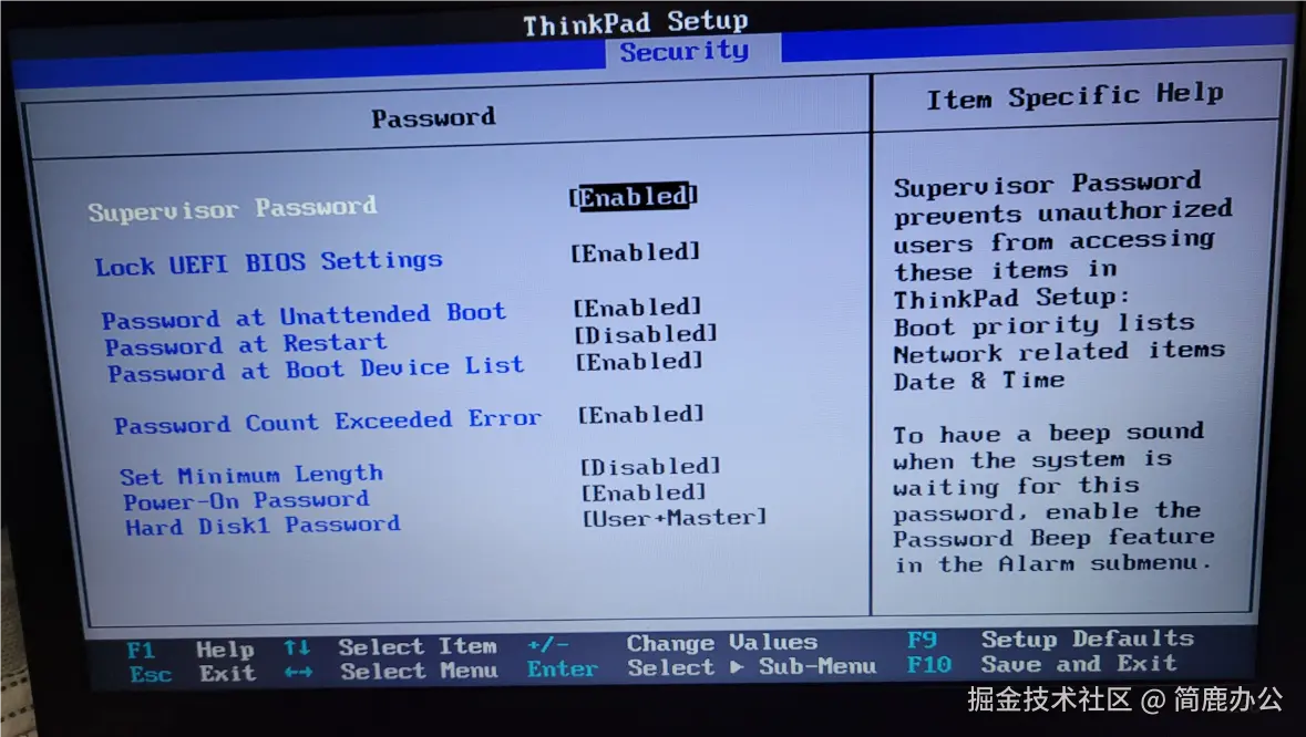 为 Bios 设置密码