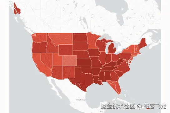 Figure 5.13: Choropleth visualization showing obesity in different states 