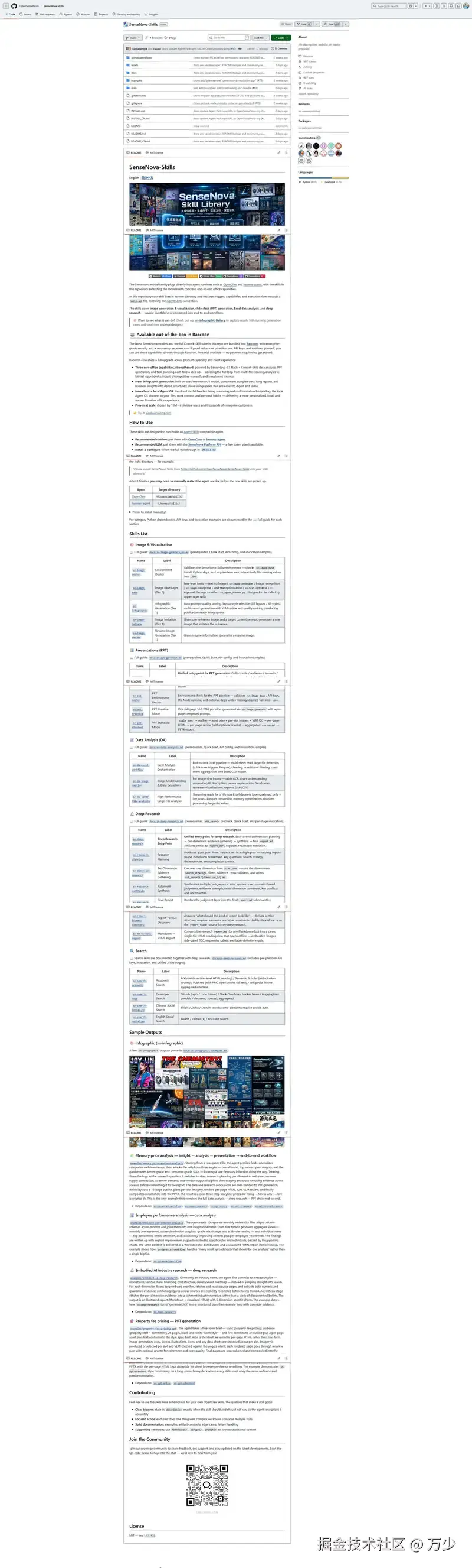 SenseNova Skills GitHub 仓库