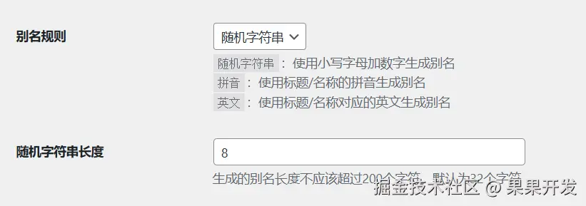 随机字符串别名设置