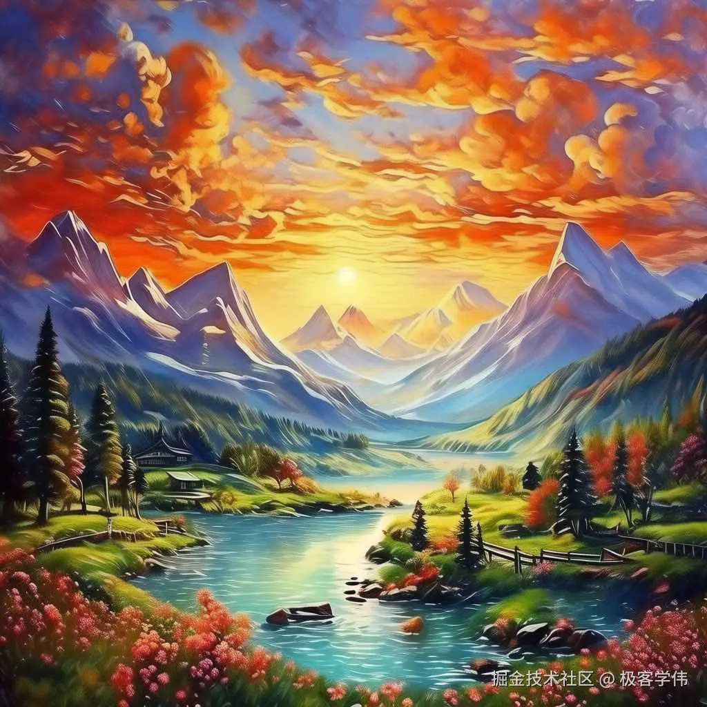 美丽景色 - 油画