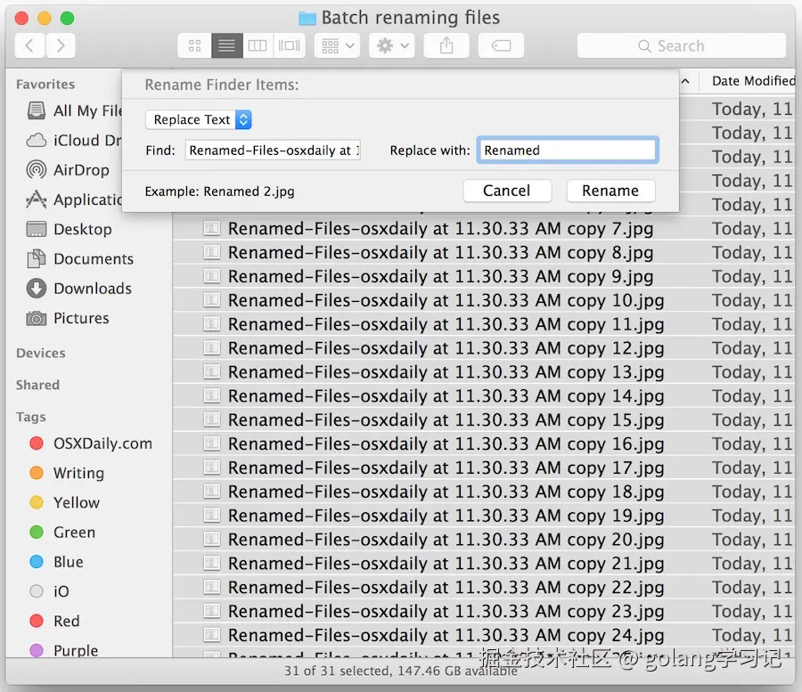 Batch Rename Options