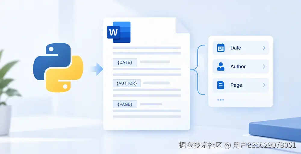 使用 Python 在 Word 中插入和管理域