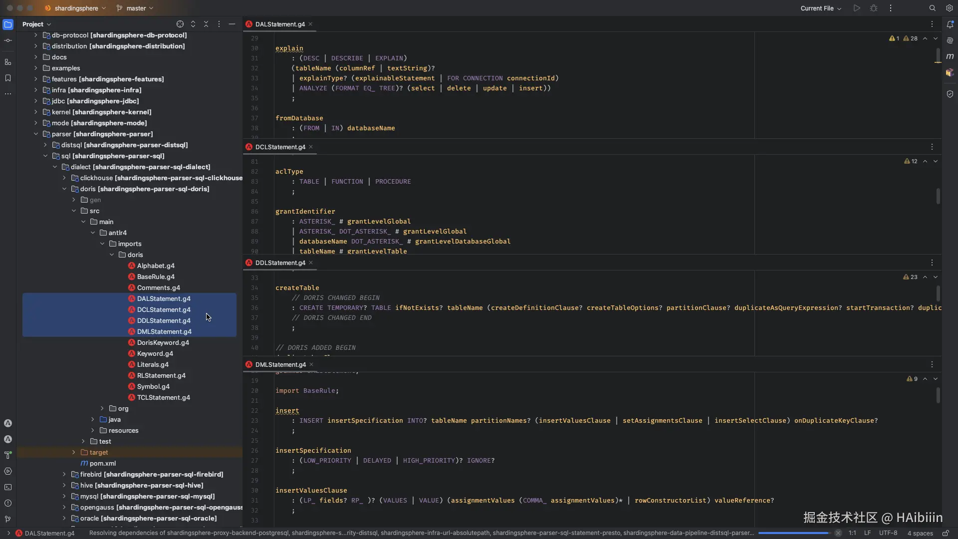 ShardingSphere Doris key files.png
