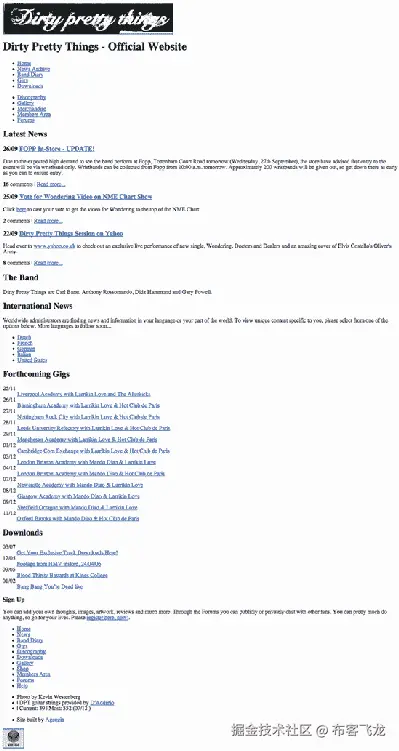 The document (XHTML plus content) as styled purely by the browser's default style sheet