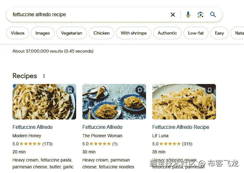 图 6.6：搜索结果中的食谱节点