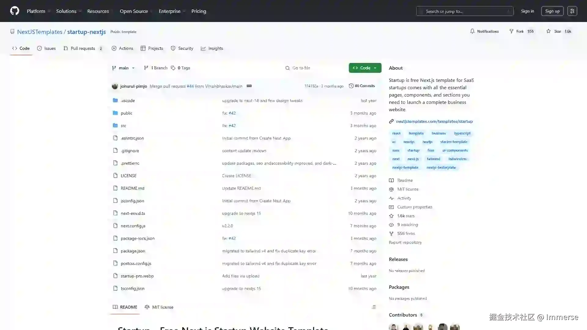 Startup is free Next.js template