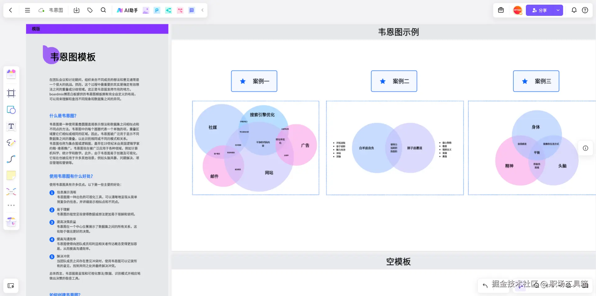 韦恩图模板-boardmix在线绘制