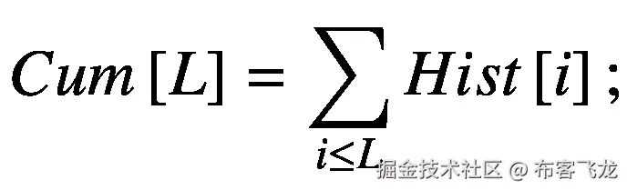 Cum\left[L\right]=\sum \limits_{i\le L} Hist\left[i\right];