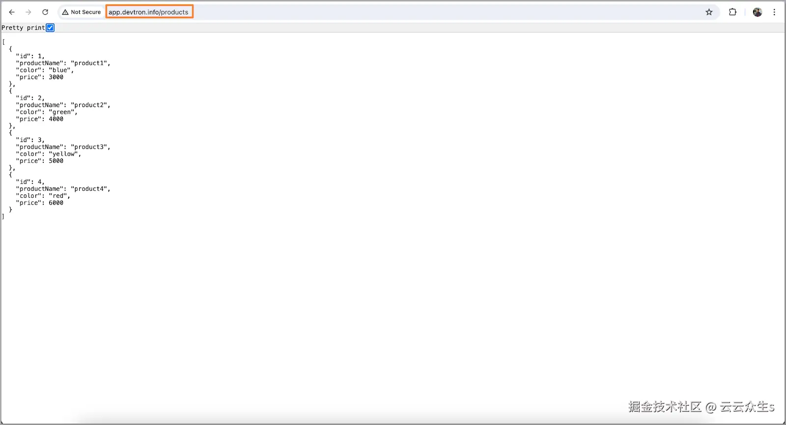 成功部署的应用程序