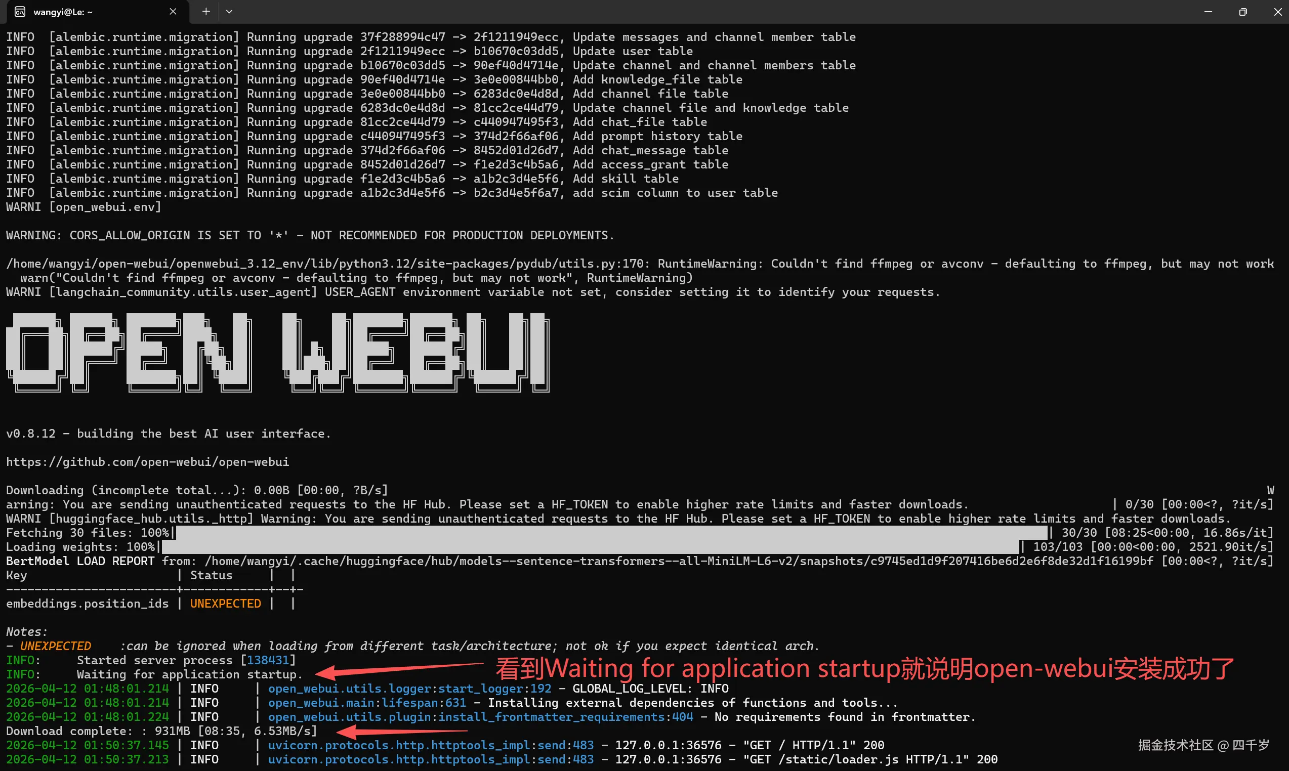 open-webui安装成功