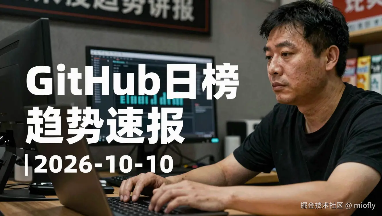 GitHub 日榜趋势速报 | 2026-10-10GitHub 日榜 2026-10-10：ARTEX、wordcra - 掘金