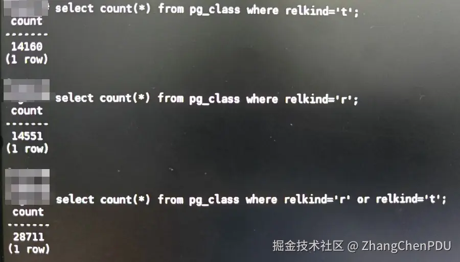 老库的表对象和toast对象数量