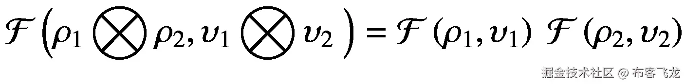 \mathcal{F}\left({\rho}_1\bigotimes {\rho}_2,{\upsilon}_1\bigotimes {\upsilon}_2\ \right)=\mathcal{F}\left({\rho}_1,{\upsilon}_1\right)\ \mathcal{F}\left({\rho}_2,{\upsilon}_2\right)