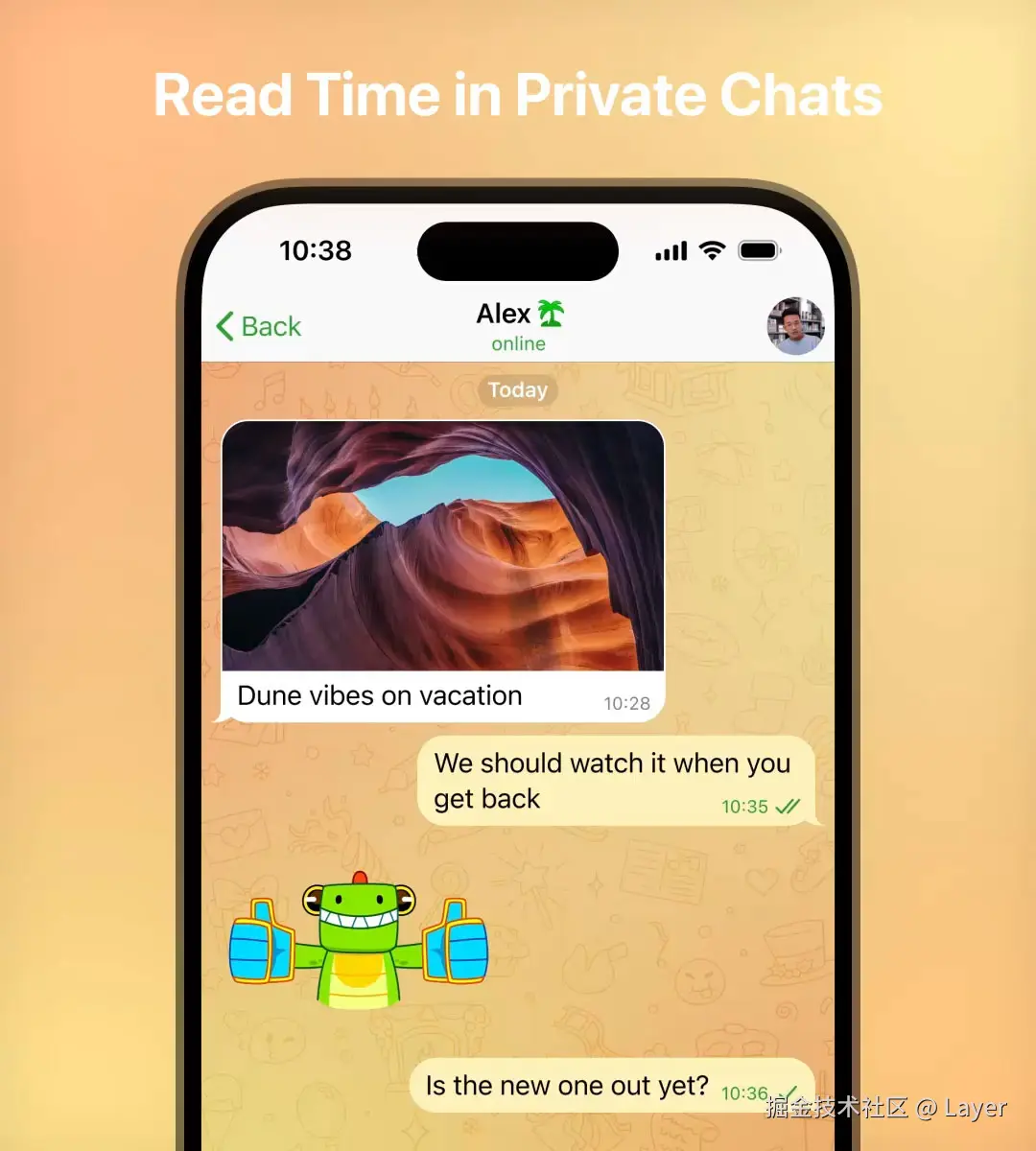 Telegram 官方私聊已读状态演示