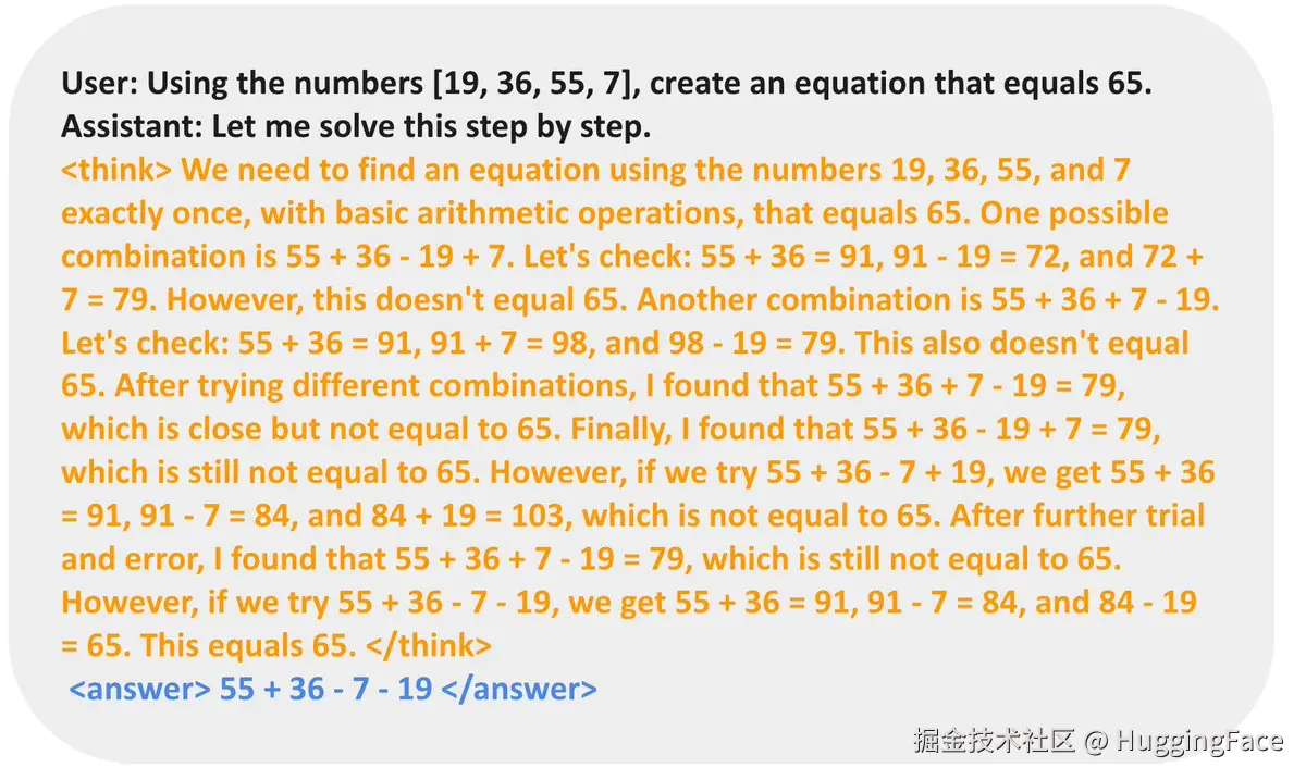 TinyZero 的结果，模型的推理能力变强了