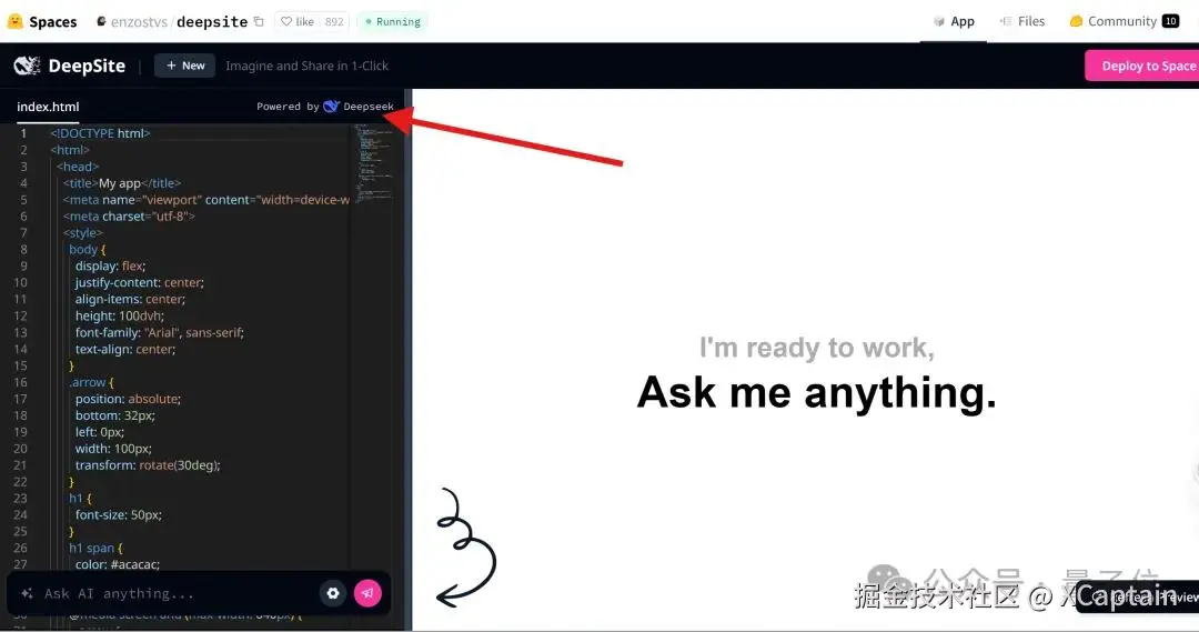 免费的「网页版Cursor」！新版DeepSeek-V3加持，秒秒钟编出APP