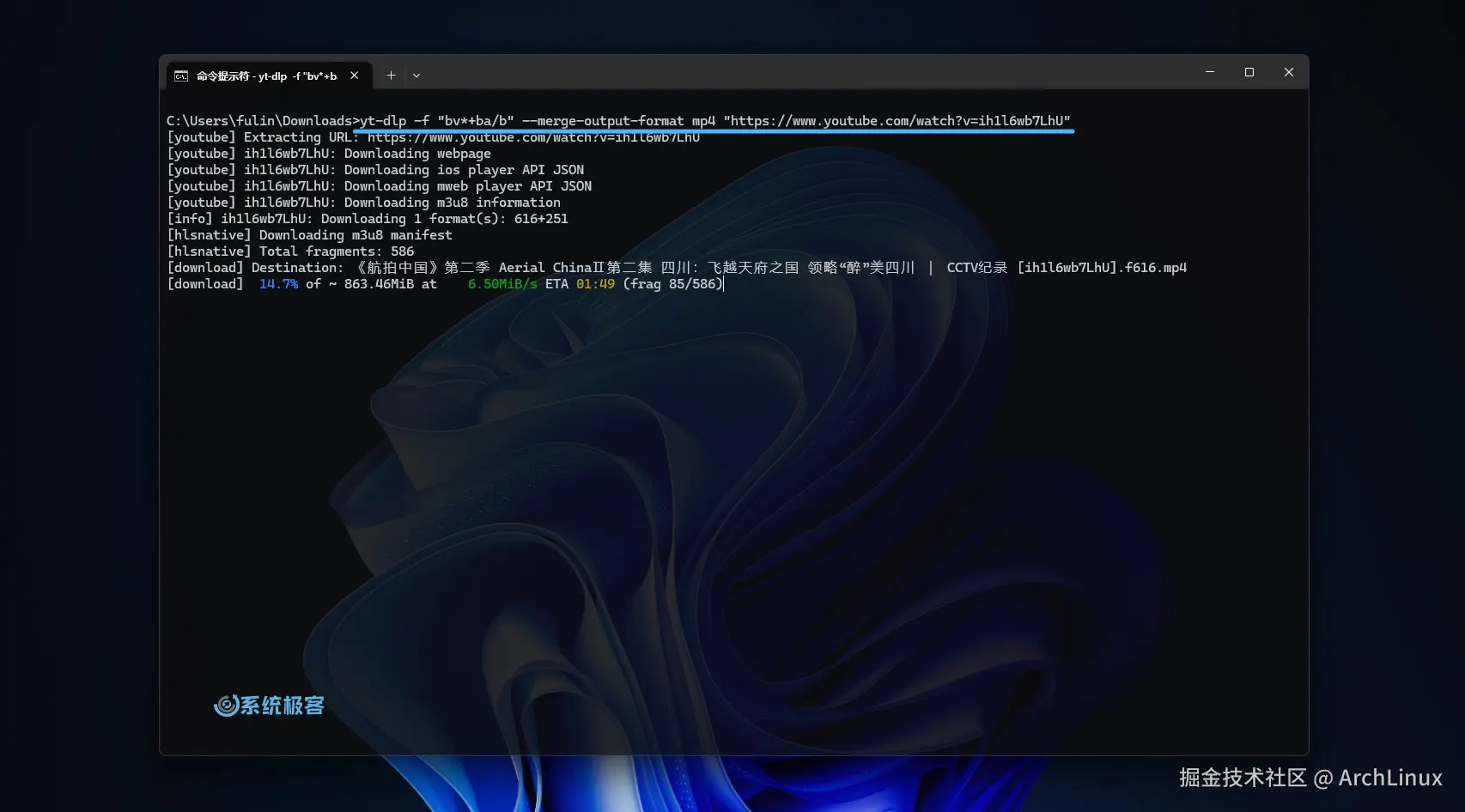 使用 yt-dlp 自动下载最佳视频和音频