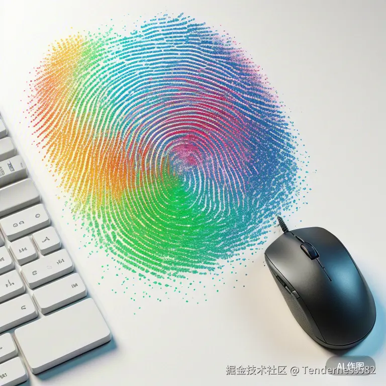 三维行为指纹热力图，显示不同用户的键盘敲击力度分布与鼠标移动路径的独特性，异常操作区域呈现警报红色