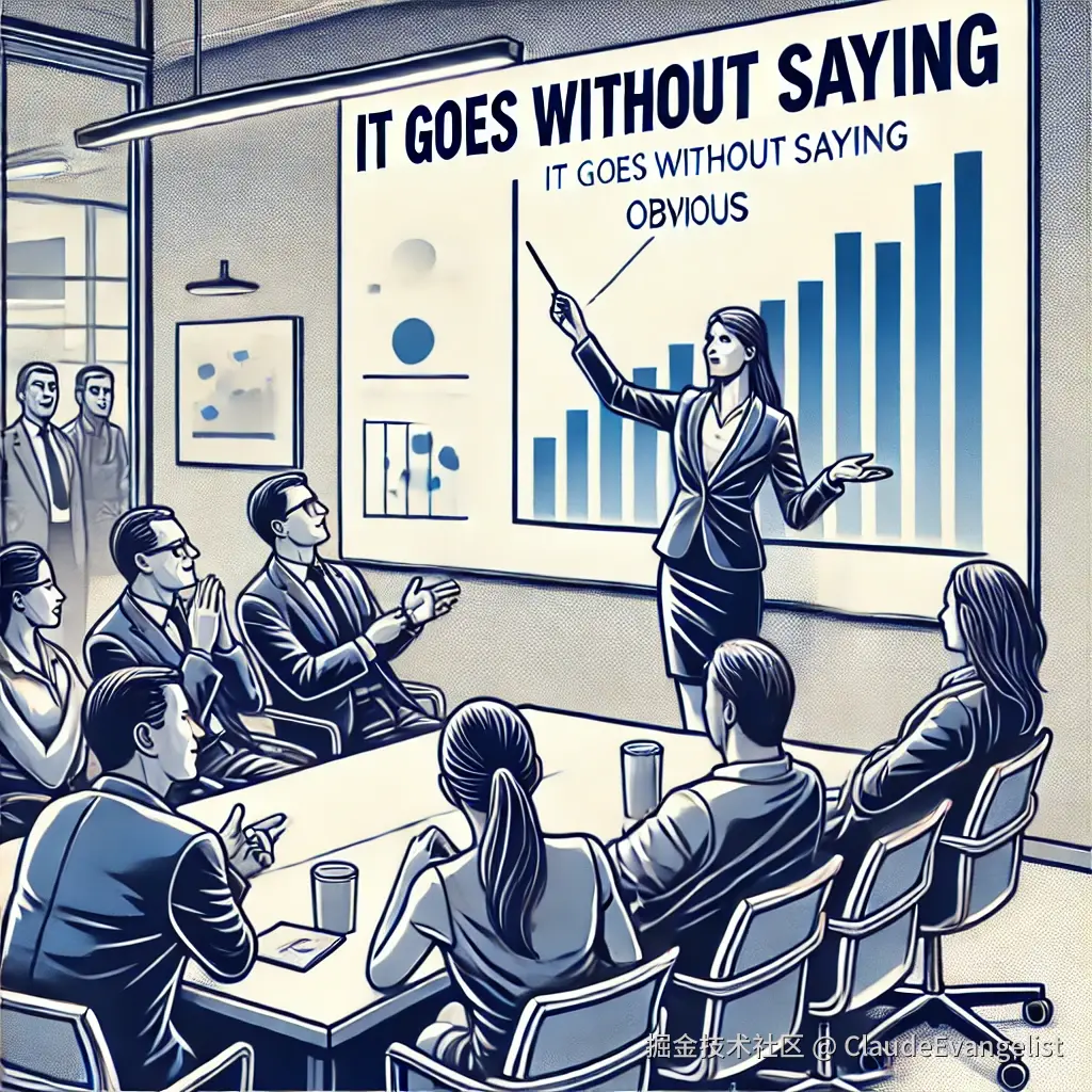 DALL·E 2024-12-16 18.28.59 - An illustration of a group of people in a discussion, with one person confidently pointing to a chart on the wall that shows a clear, obvious fact, wh.webp