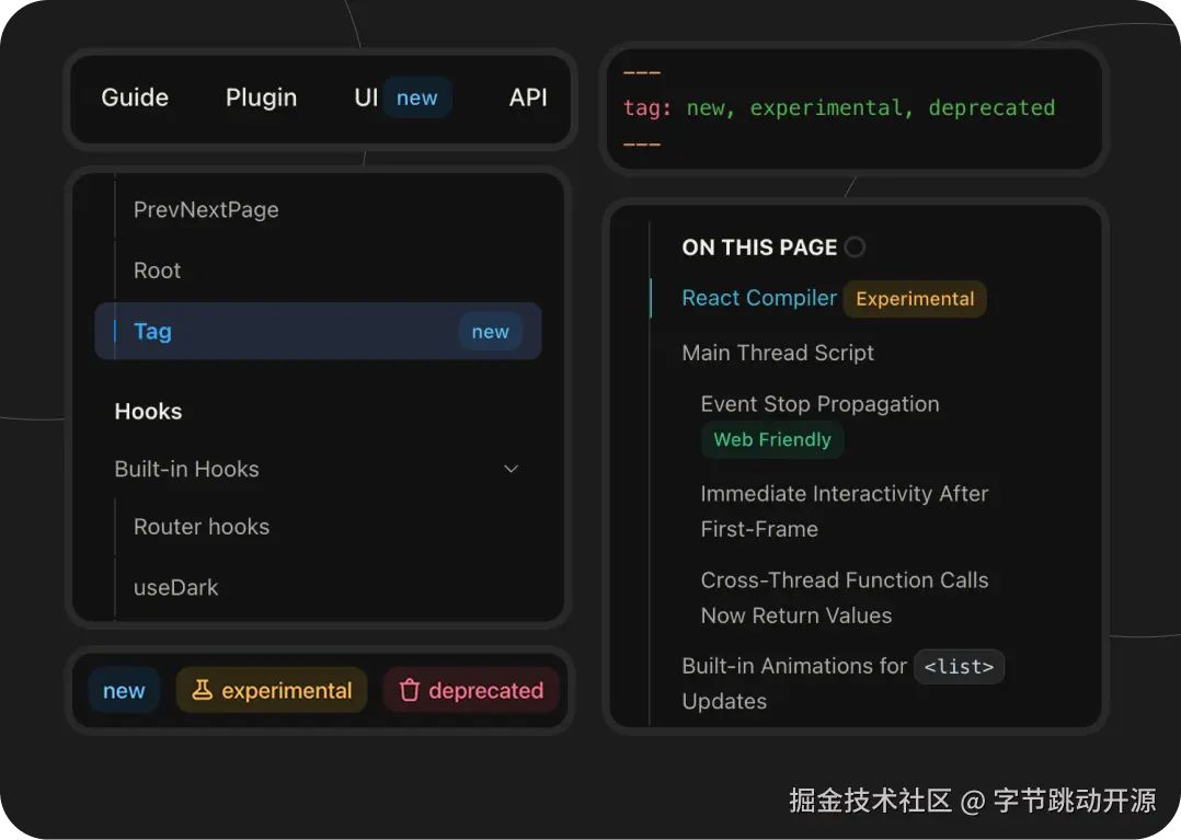 Tag 组件在侧边栏中的显示效果