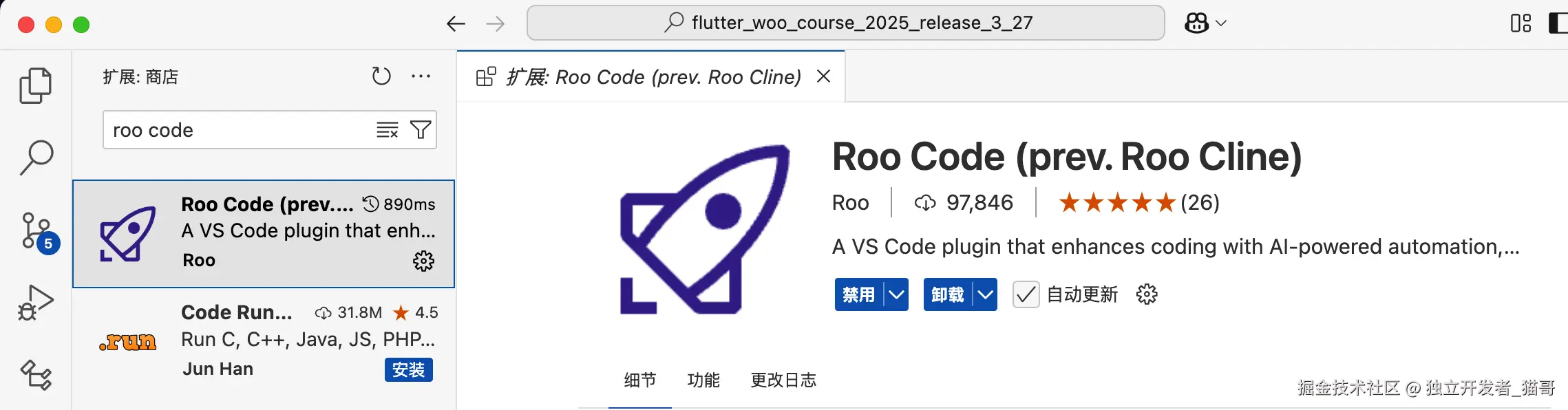 Roo Code install