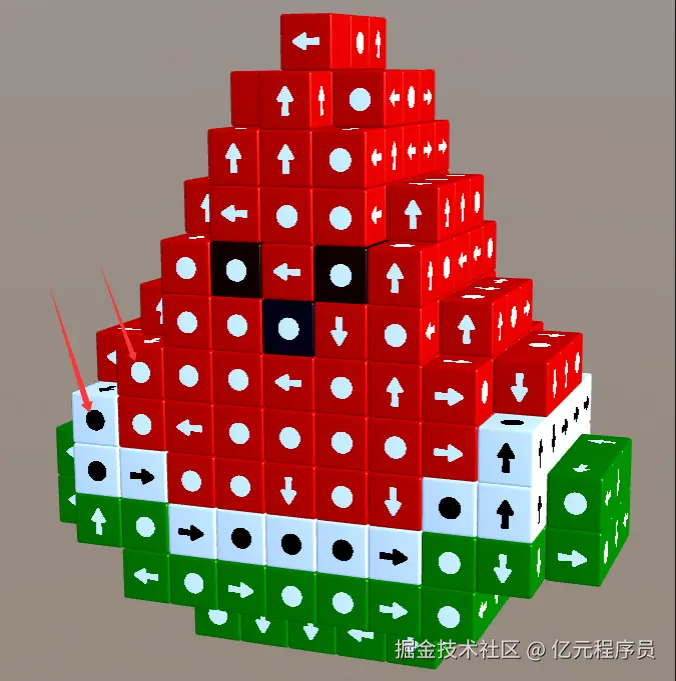 浅色用黑色箭头，深色用白色箭头