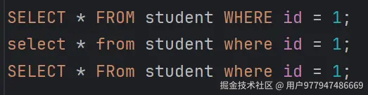 SQL不区分大小写