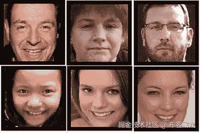 人们面孔的拼贴 图片上显示了中等置信度自动生成的描述