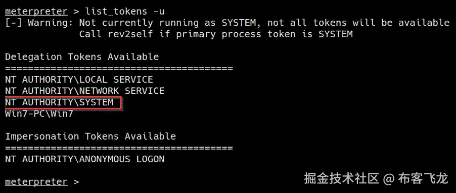 图 6.10 – 列出令牌