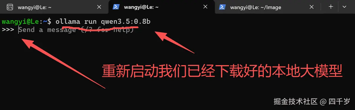 重新启动本地大模型