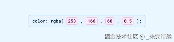 CSS 中的标准 rgba 声明。