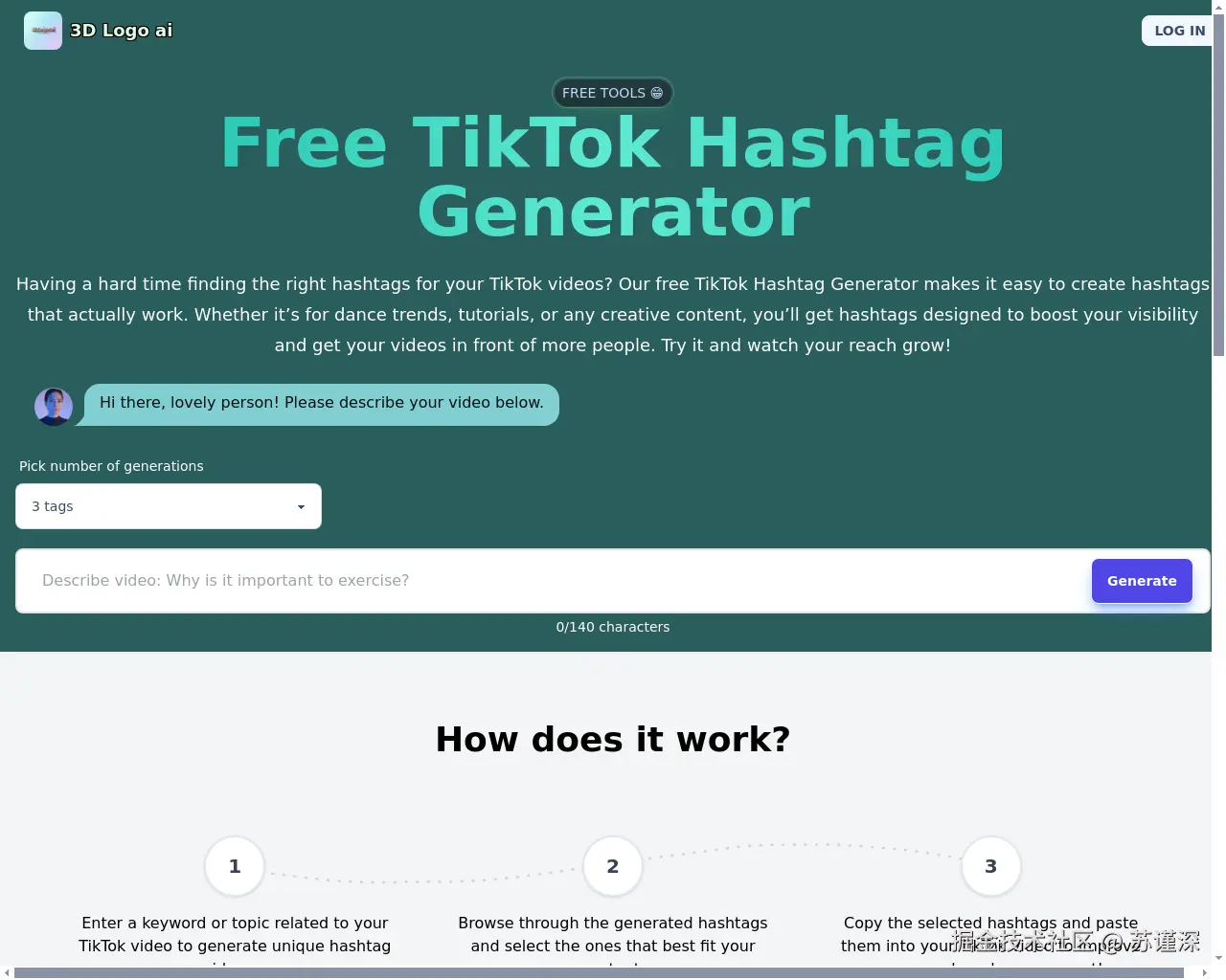 Show HN: 我制作了一个免费的 TikTok 标签生成器 - 项目截图