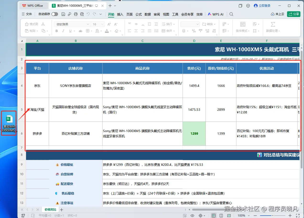索尼WH-1000XM5_三平台价格对比