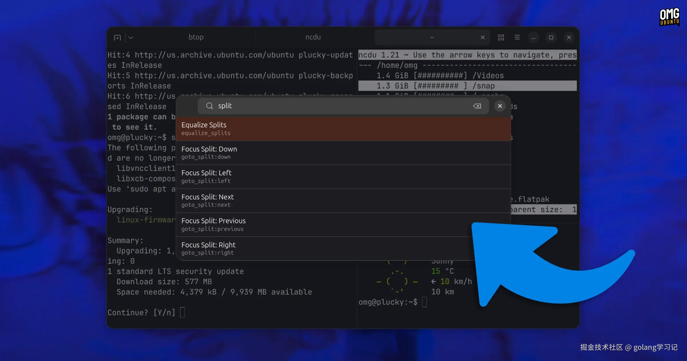 Ghostty 命令面板