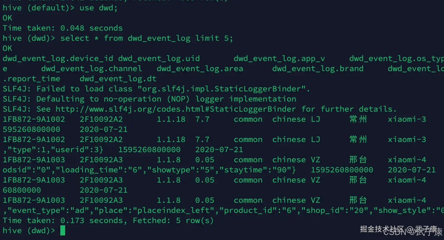 离线数仓 广告业务 查看Hive 数据